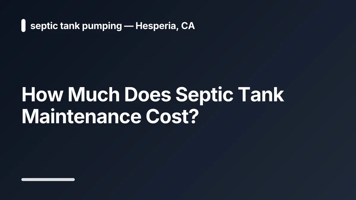 septic tank pumping cost