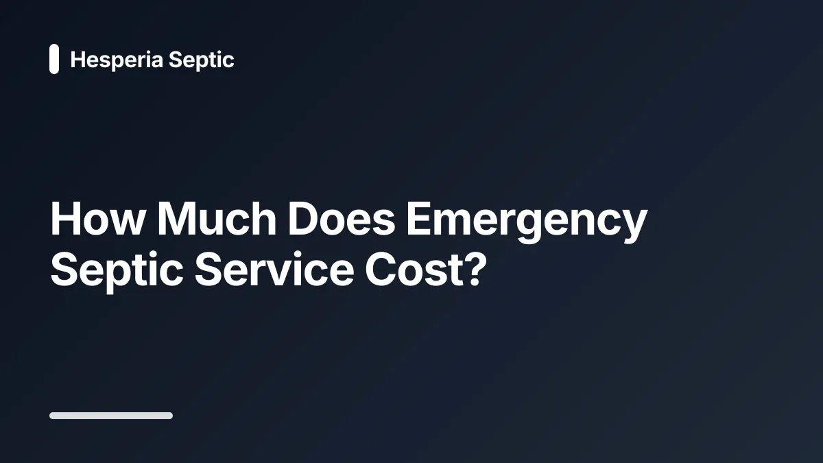 emergency septic service cost