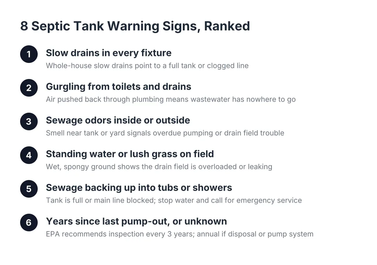 septic tank warning signs