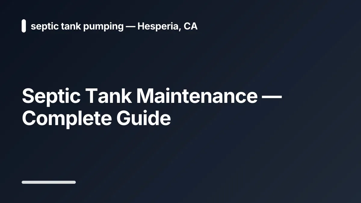 septic tank maintenance schedule and dos and don'ts