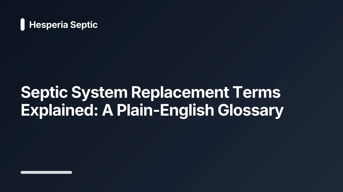 septic system replacement glossary