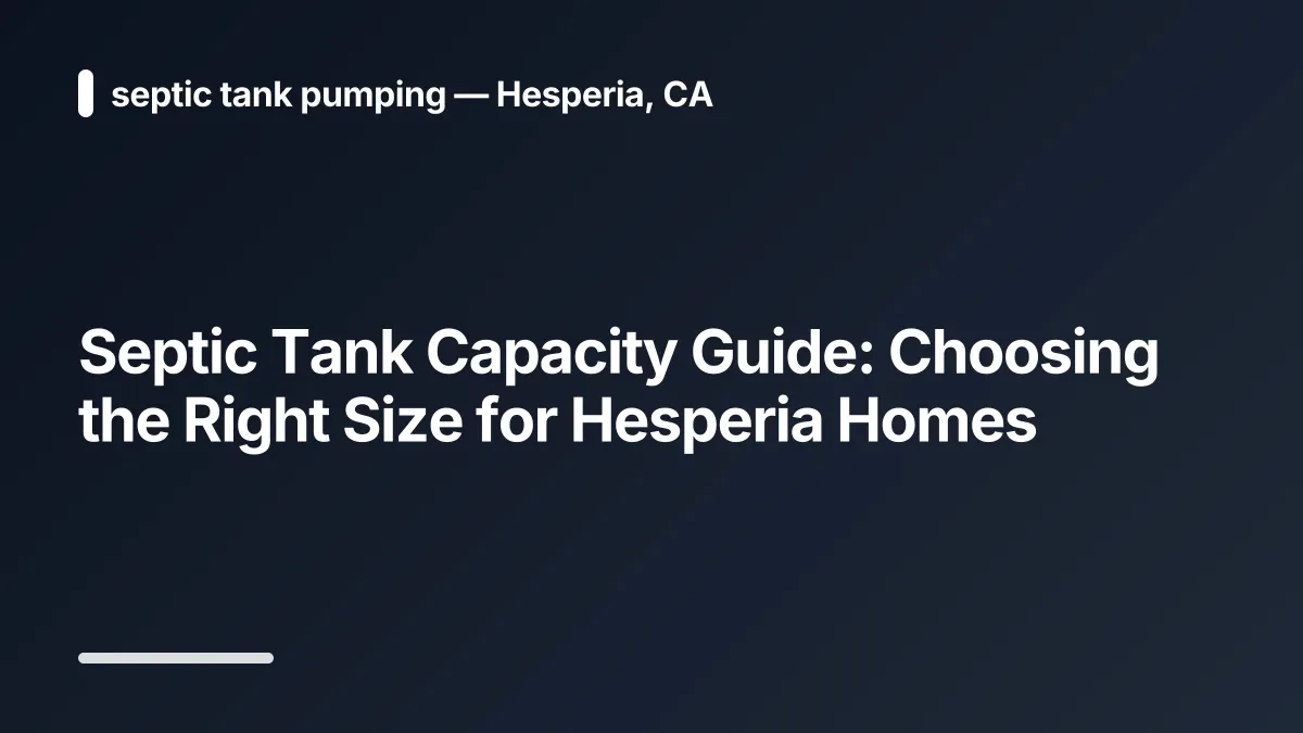 septic tank size rental