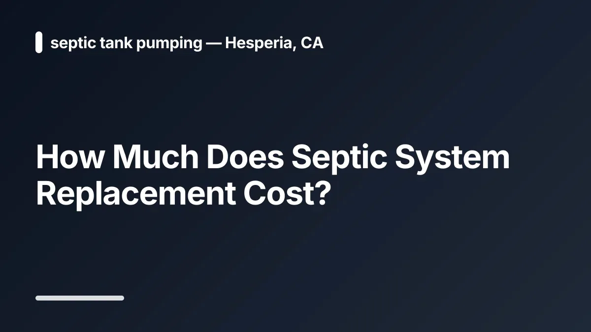 septic system replacement cost