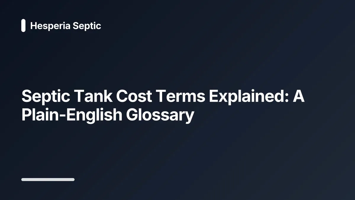 septic tank cost glossary