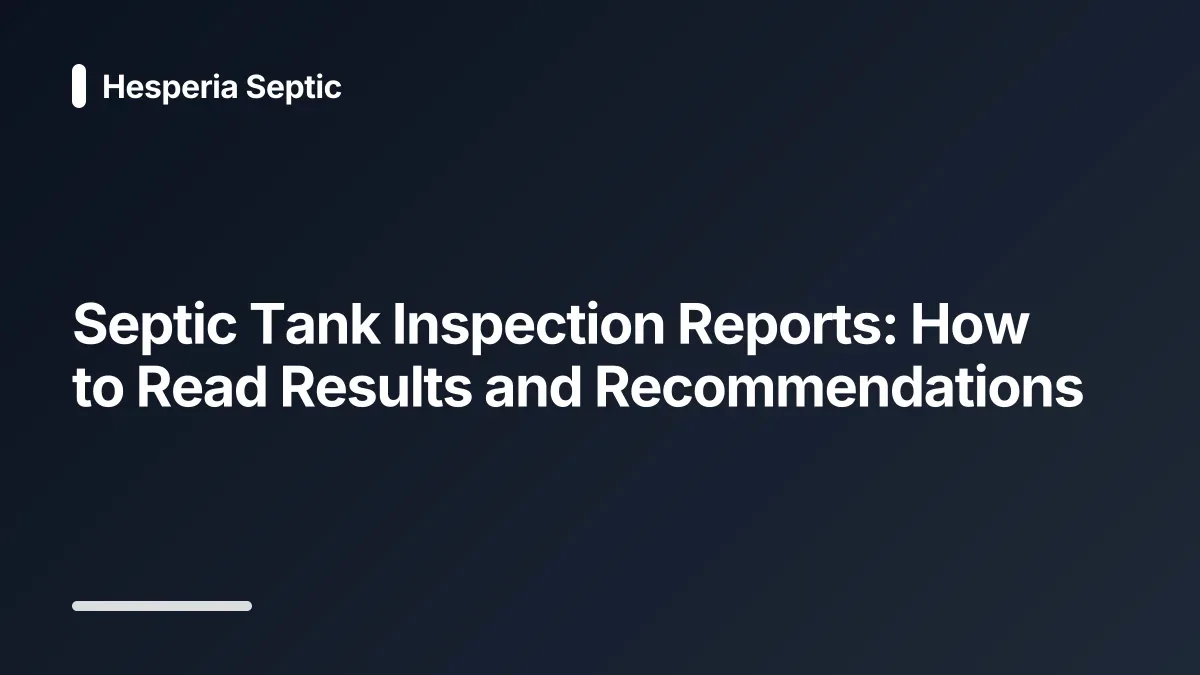 reading septic inspection report