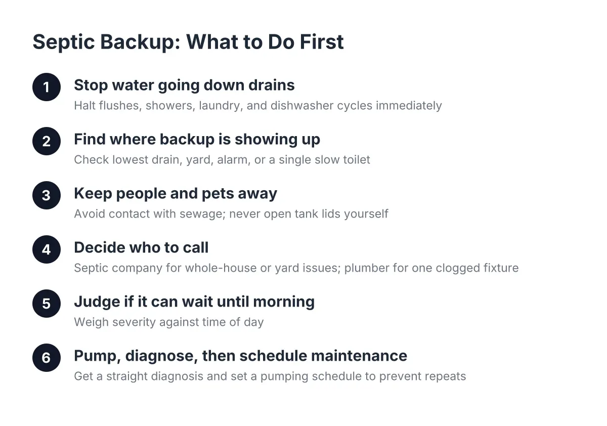 septic backup overflow call